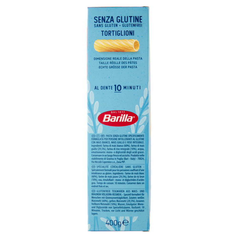 Barilla Pasta Tortiglioni Senza Glutine 400 g