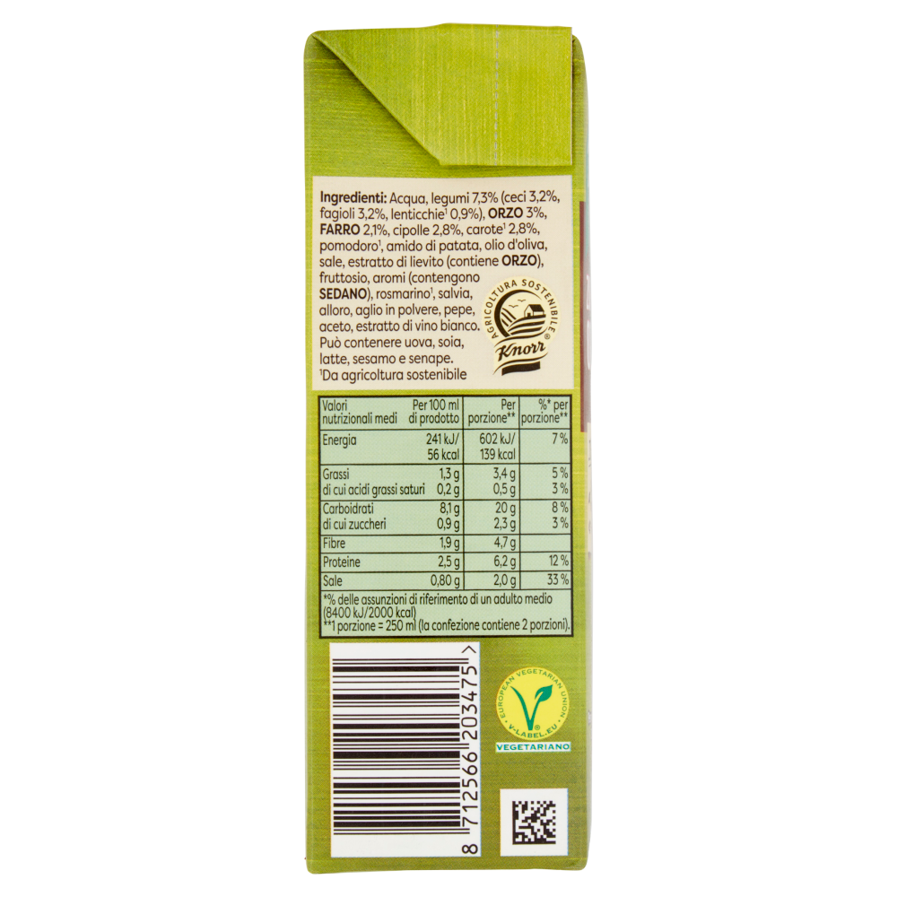 Knorr Zuppa Tradizionale con Orzo, Farro e Legumi 500 ml