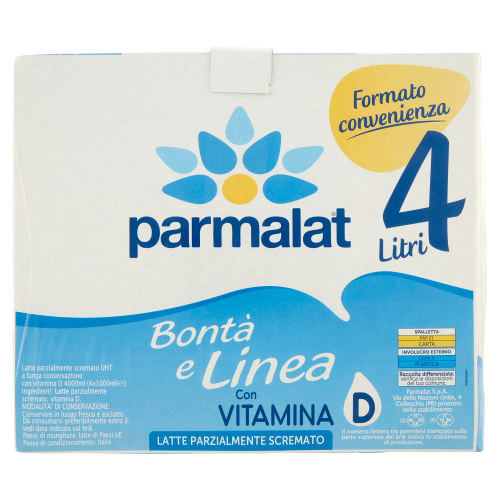 parmalat Bontà e Linea con Vitamina D Latte Parzialmente ...