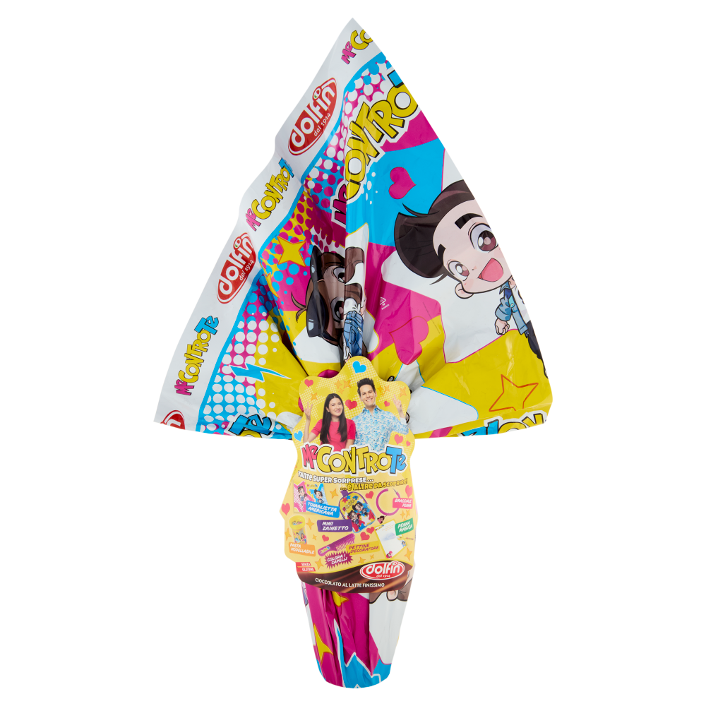 dolfin Uovo di Cioccolato al Latte Finissimo Me Contro Te 220 g