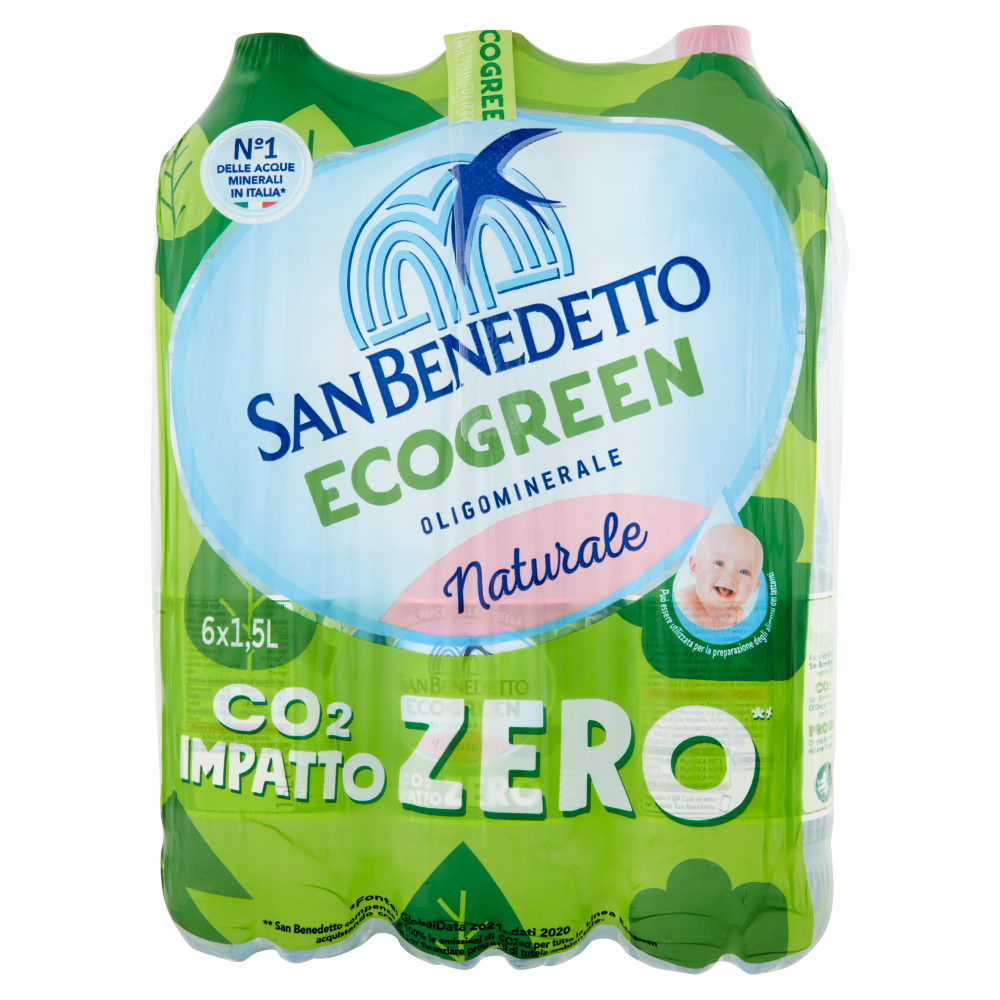 San Benedetto Acqua Naturale dal Parco della Majella Ecogreen 6 x 1,5 L