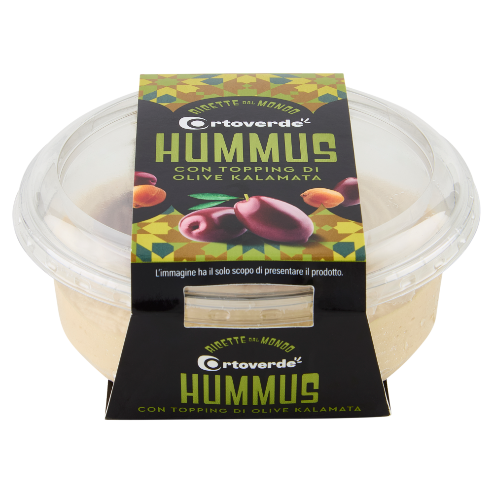 Ortoverde Ricette dal Mondo Hummus con Topping di Olive Kalamata 175 g