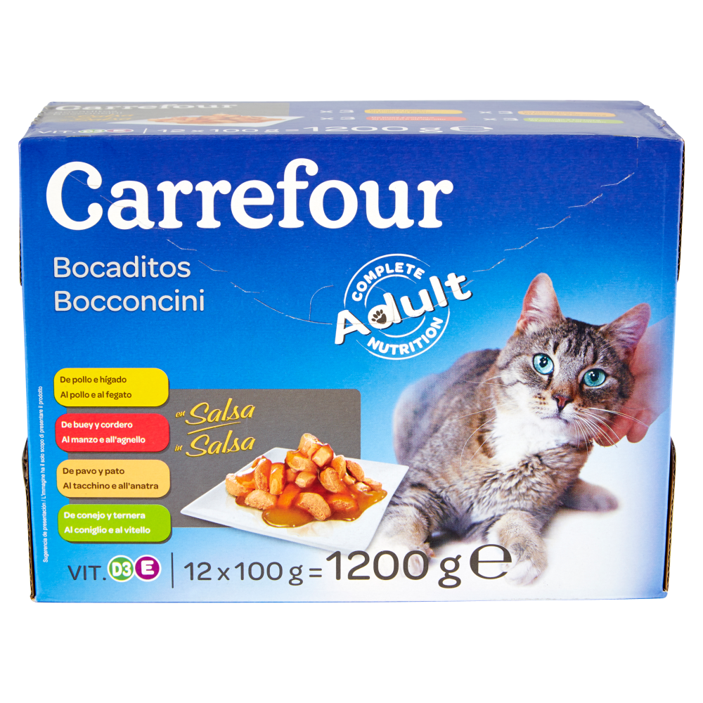 Carrefour Adult Bocconcini in salsa per gatti 12 x 100 g