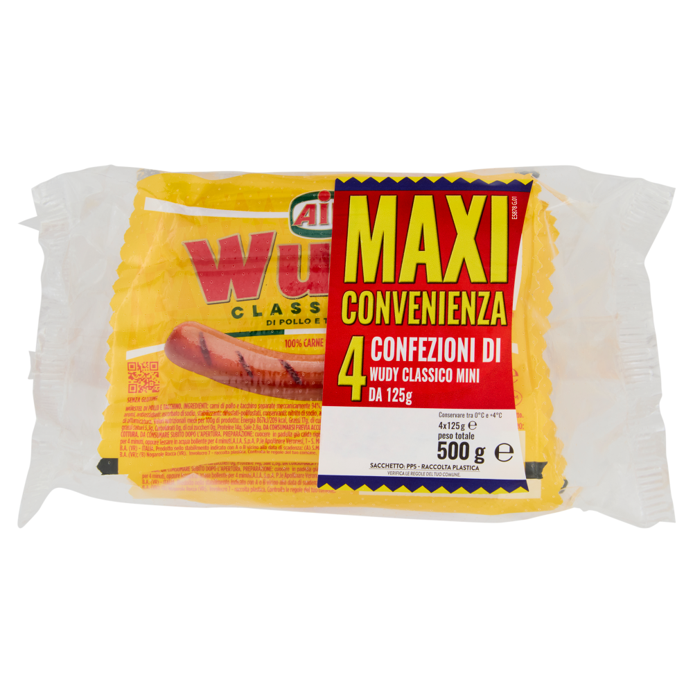 Aia Wudy Classico di Pollo e Tacchino 4 x 125 g