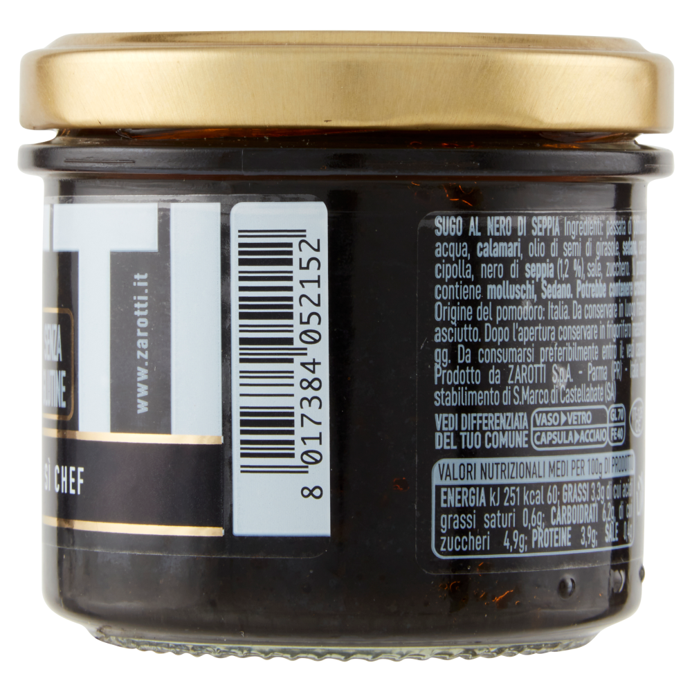 Zarotti S&igrave; Chef Sugo al Nero di Seppia 110 g
