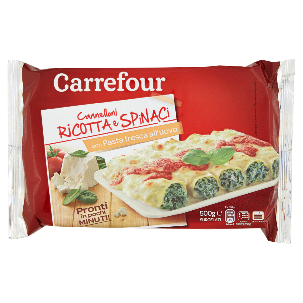 Carrefour Cannelloni Ricotta e Spinaci Surgelati 500 g