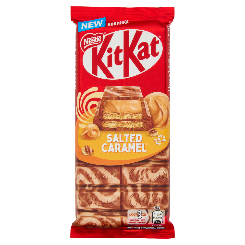 KITKAT Caramello Salato Tavoletta Wafer ricoperta di Cioccolato 99g