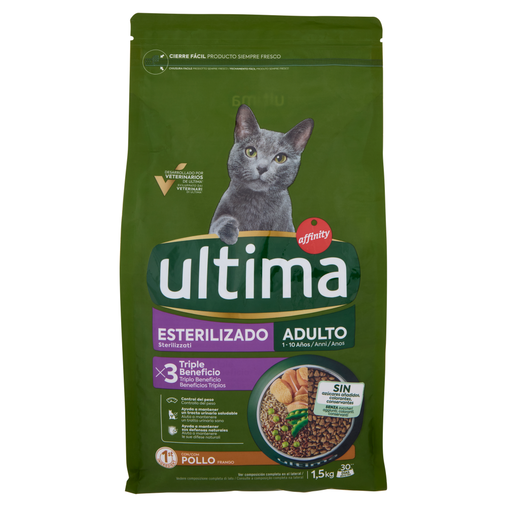 ultima Cat Sterilizzati Adulto 1-10 Anni con Pollo 1,5 kg