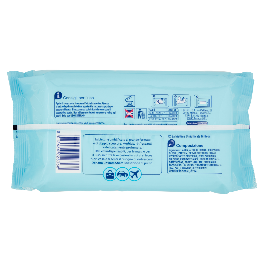 Carrefour Soft Salviettine Milleusi Classiche 72 pz