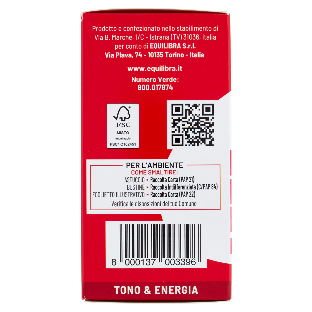 Equilibra Sostegno Forte Zero – Integratore Per Stanchezza 18 Bustine Gusto Arancia E Limone - 2