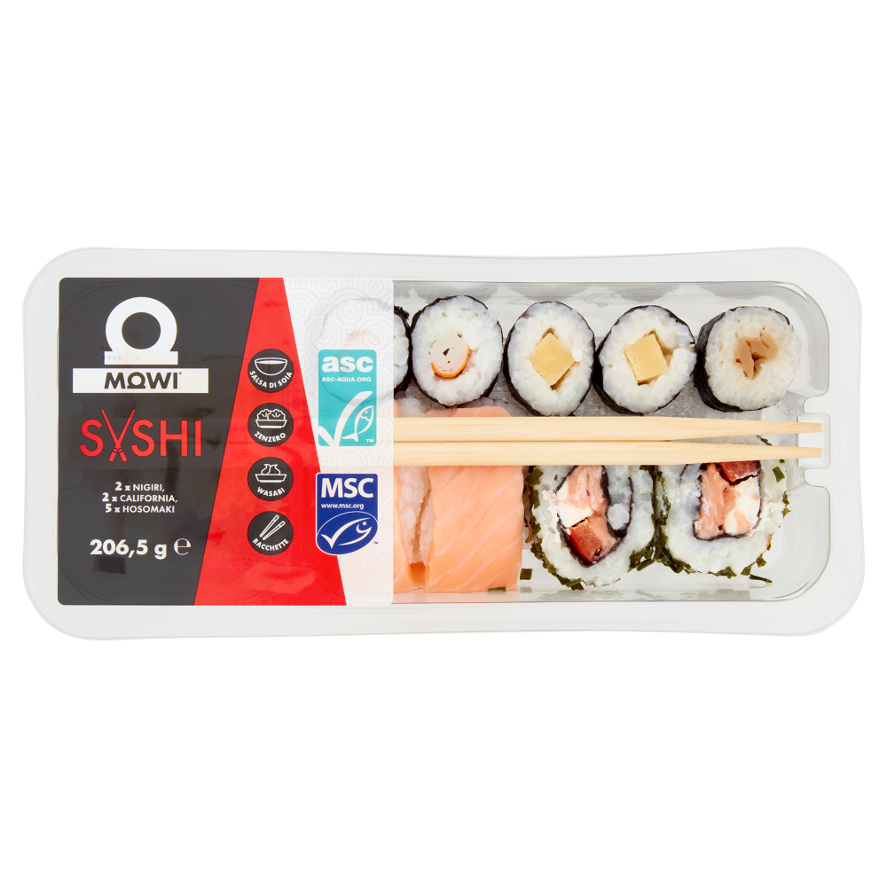 Mowi Sushi 2 x Nigiri, 2 x California, 5 x Hosomaki 206,5 g