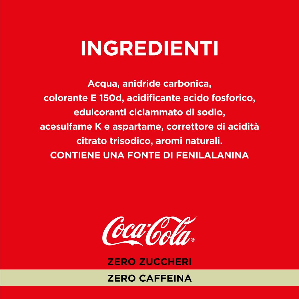 Coca-Cola Zero Zuccheri Zero Caffeina 1L