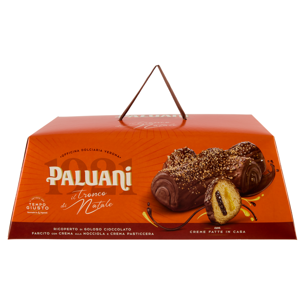 Paluani il Tronco di Natale Ricoperto di Cioccolato con Crema alla Nocciola e Pasticcera 750 g