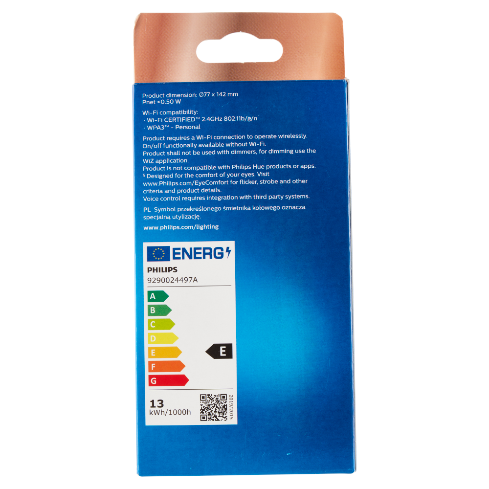 Philips Smart COLOR Goccia Smerigliata 100W E27