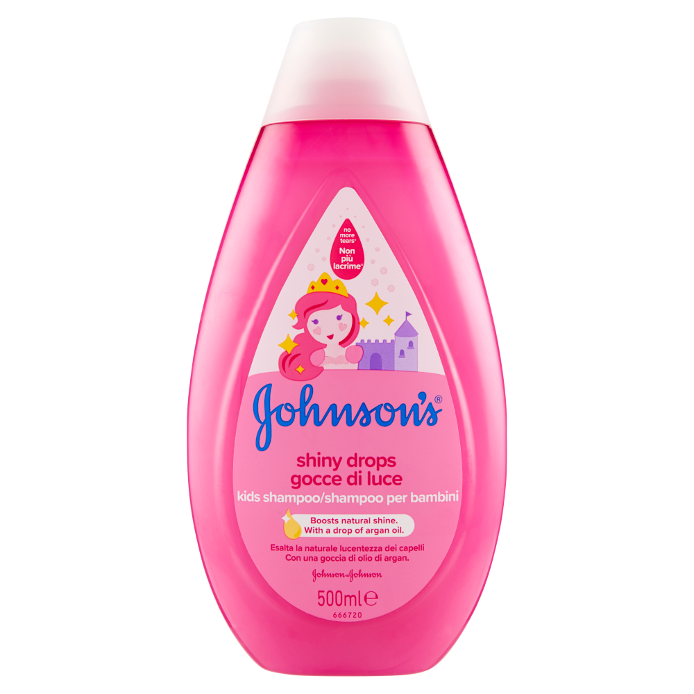 JOHNSON'S, Shampoo per Bambini, Gocce di Luce, Senza Coloranti Solfati Alcol e Sapone, 500ml
