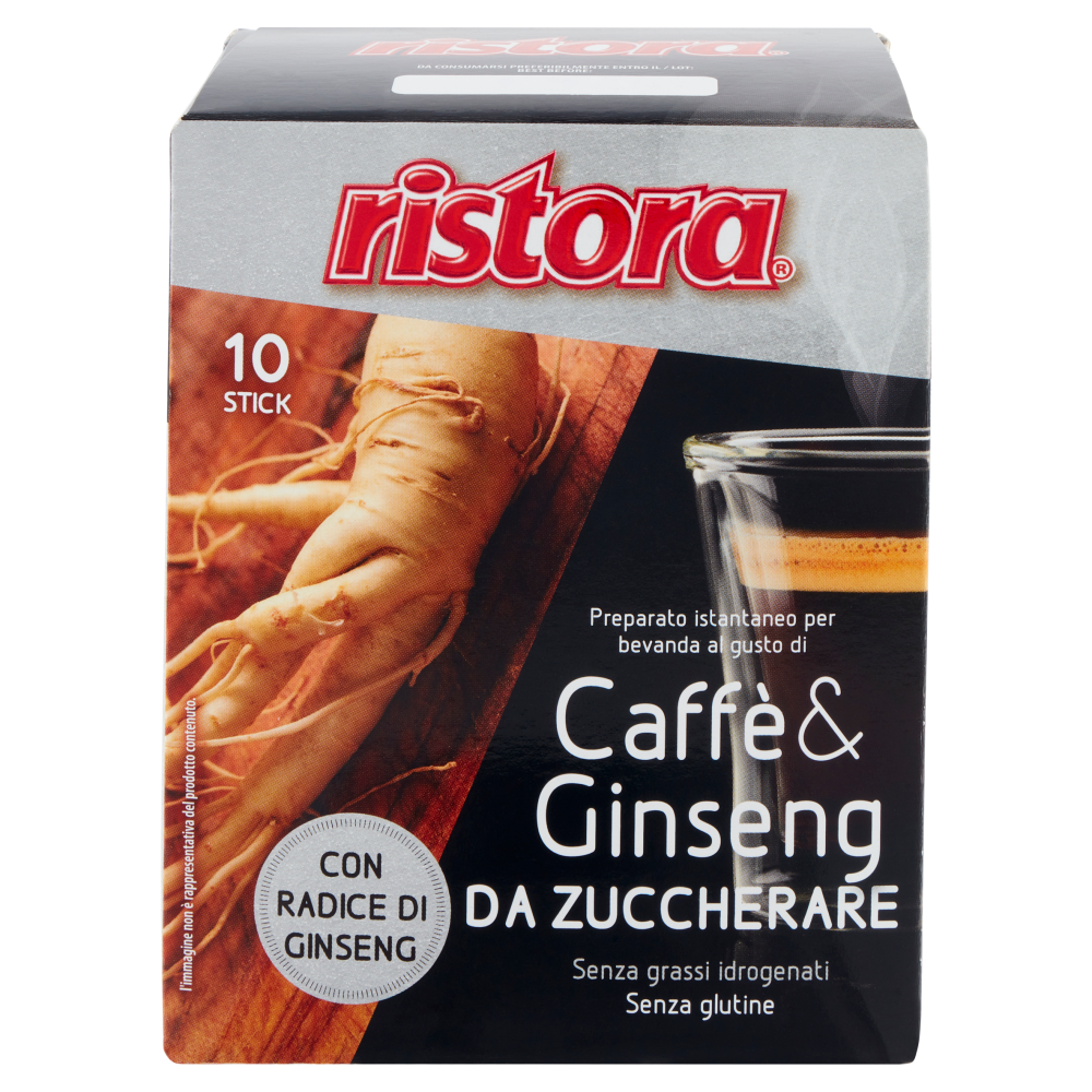 ristora Preparato istantaneo per bevanda al gusto di Caffè & Ginseng da Zuccherare 10 x 7 g