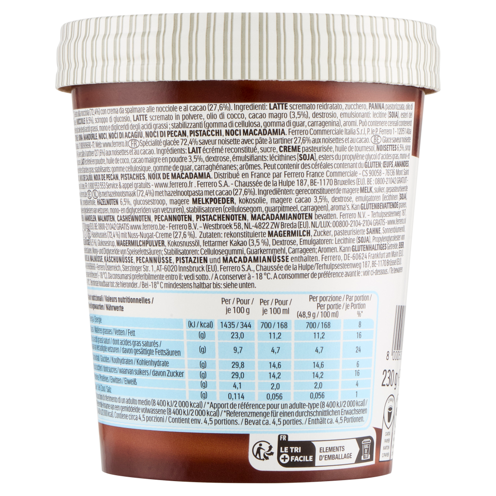 nutella gelato 230 g