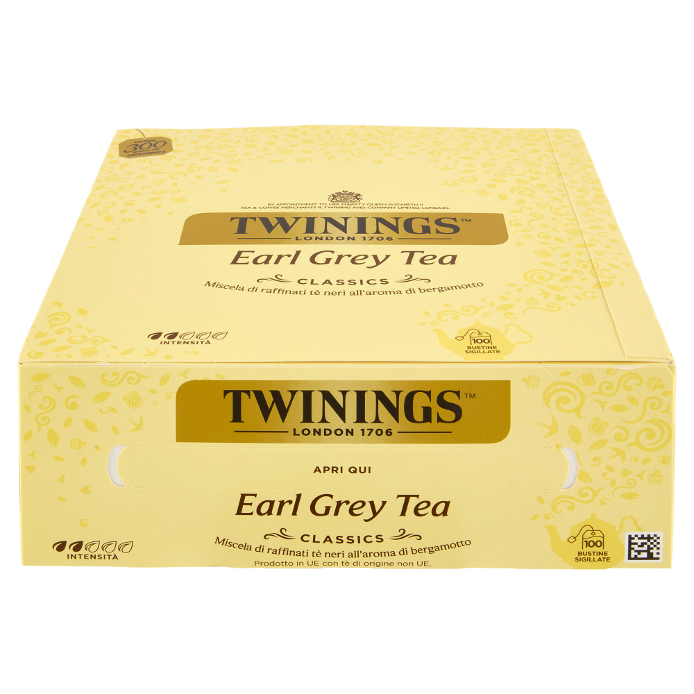 Twinings Earl Grey T&egrave; Nero al sapore di Bergamotto 100 filtri The 200 g