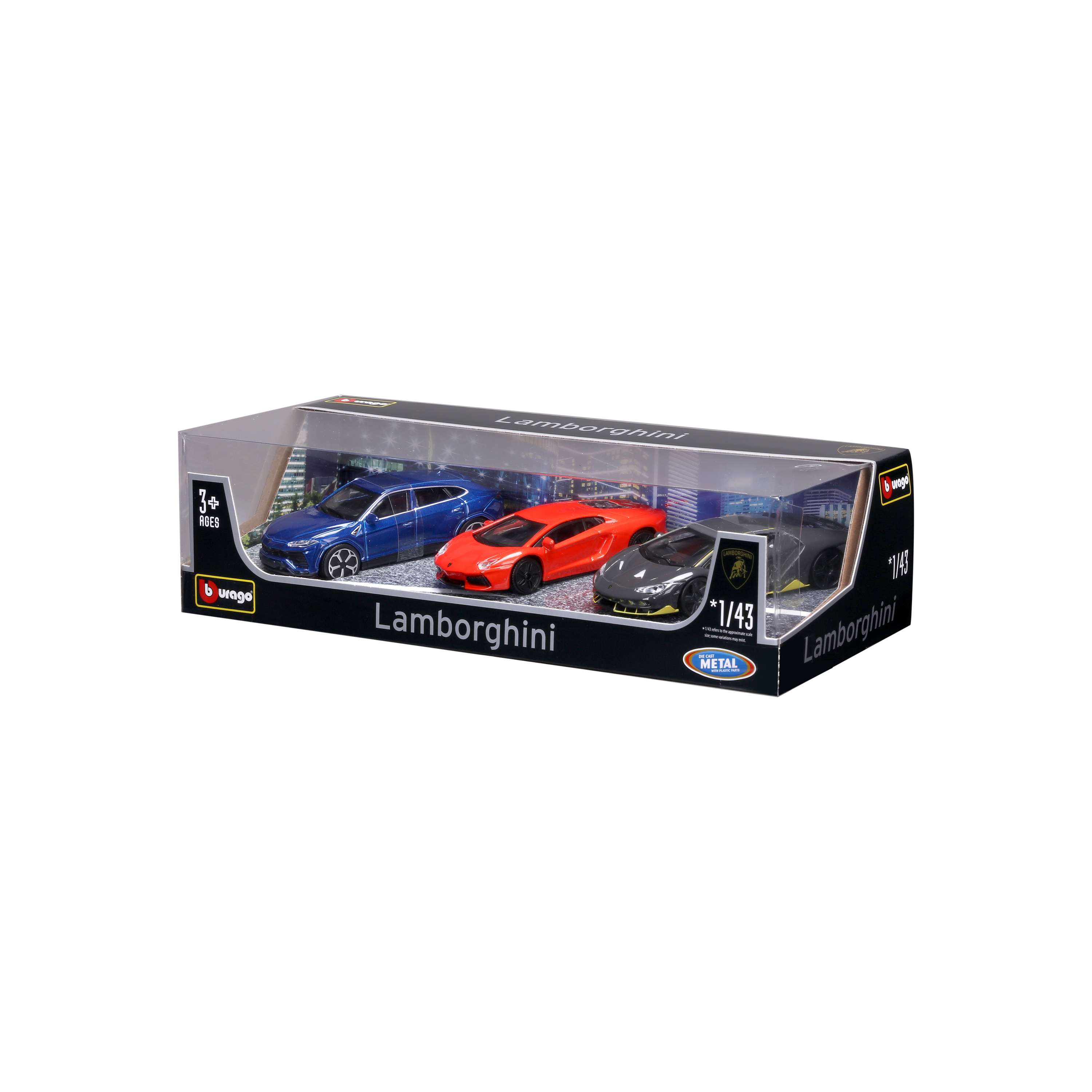 BBURAGO Gift Pack con 3 Auto Lamborghini - 1:43