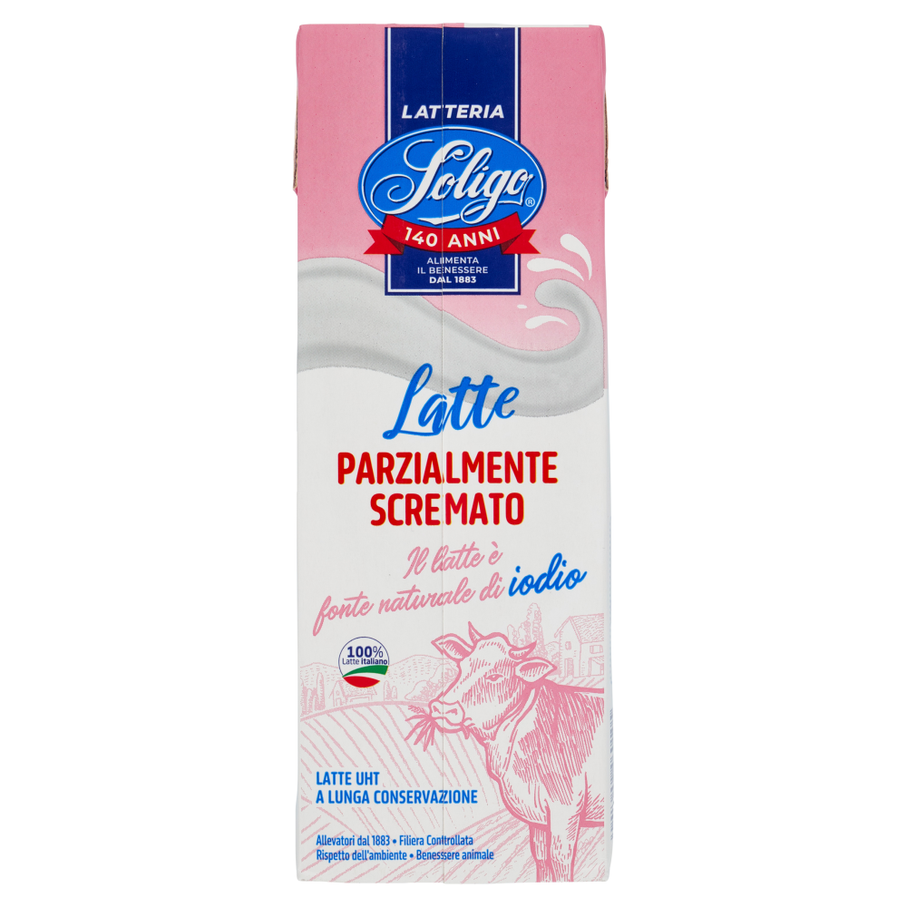Latteria Soligo Latte Parzialmente Scremato UHT a Lunga Conservazione 1000 ml