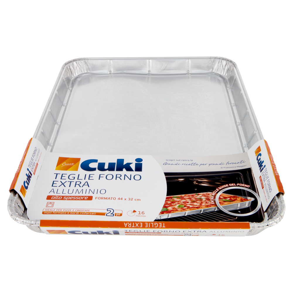 Cuki Cuoce Teglie Forno Extra Alluminio alto spessore 16 Porzioni 2 pz