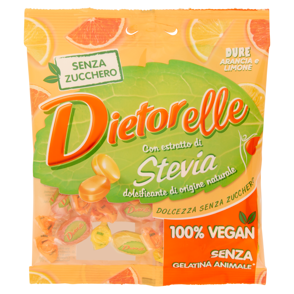 Dietorelle con estratto di Stevia Dure Arancia e Limone 70 g