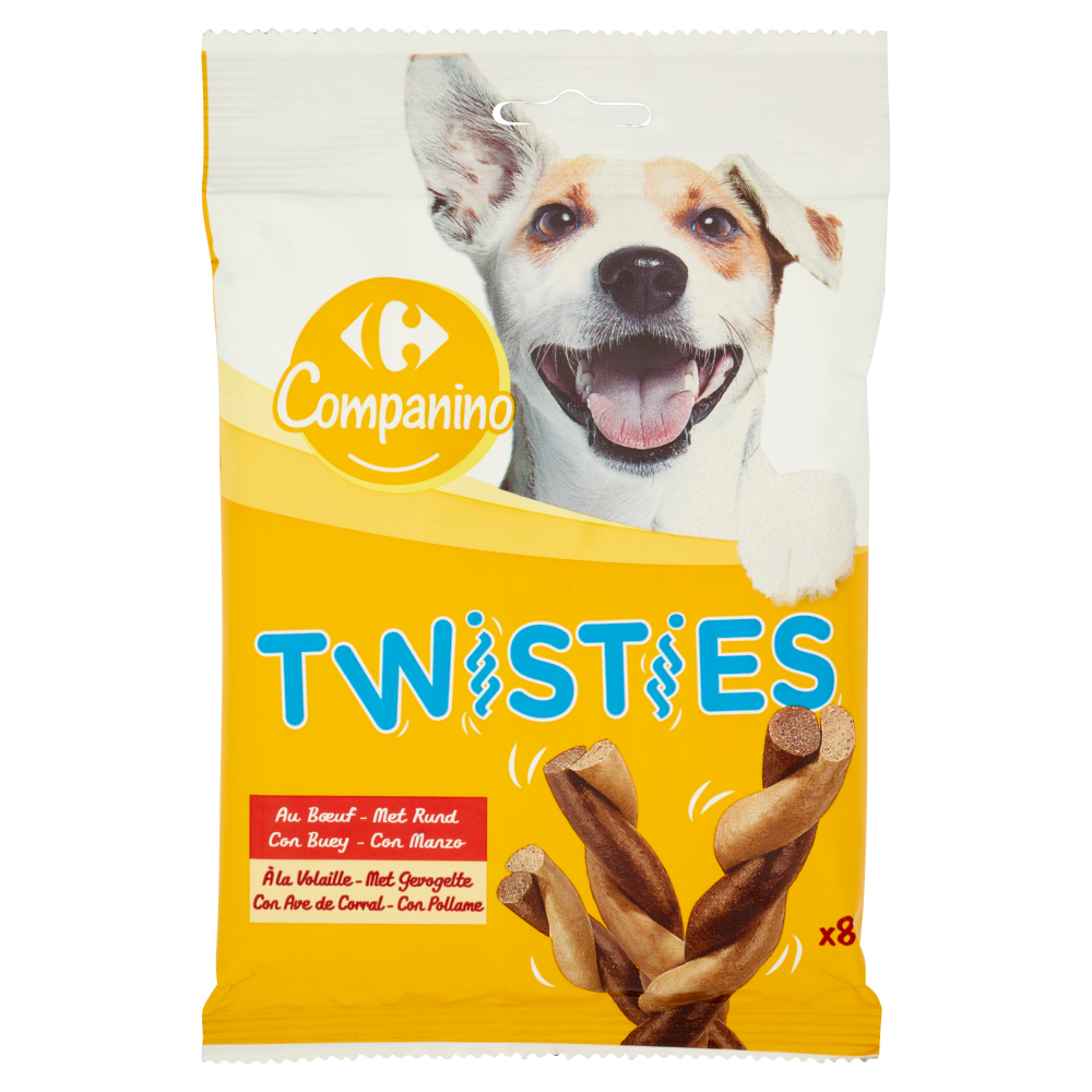 Carrefour Companino Twisties con Manzo con Pollame x8 140 g