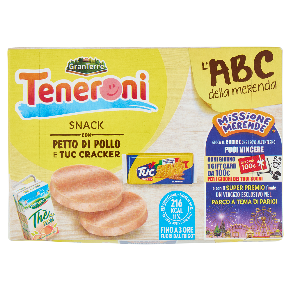 Teneroni l'ABC della merenda Snack con Petto di Pollo e Tuc Cracker