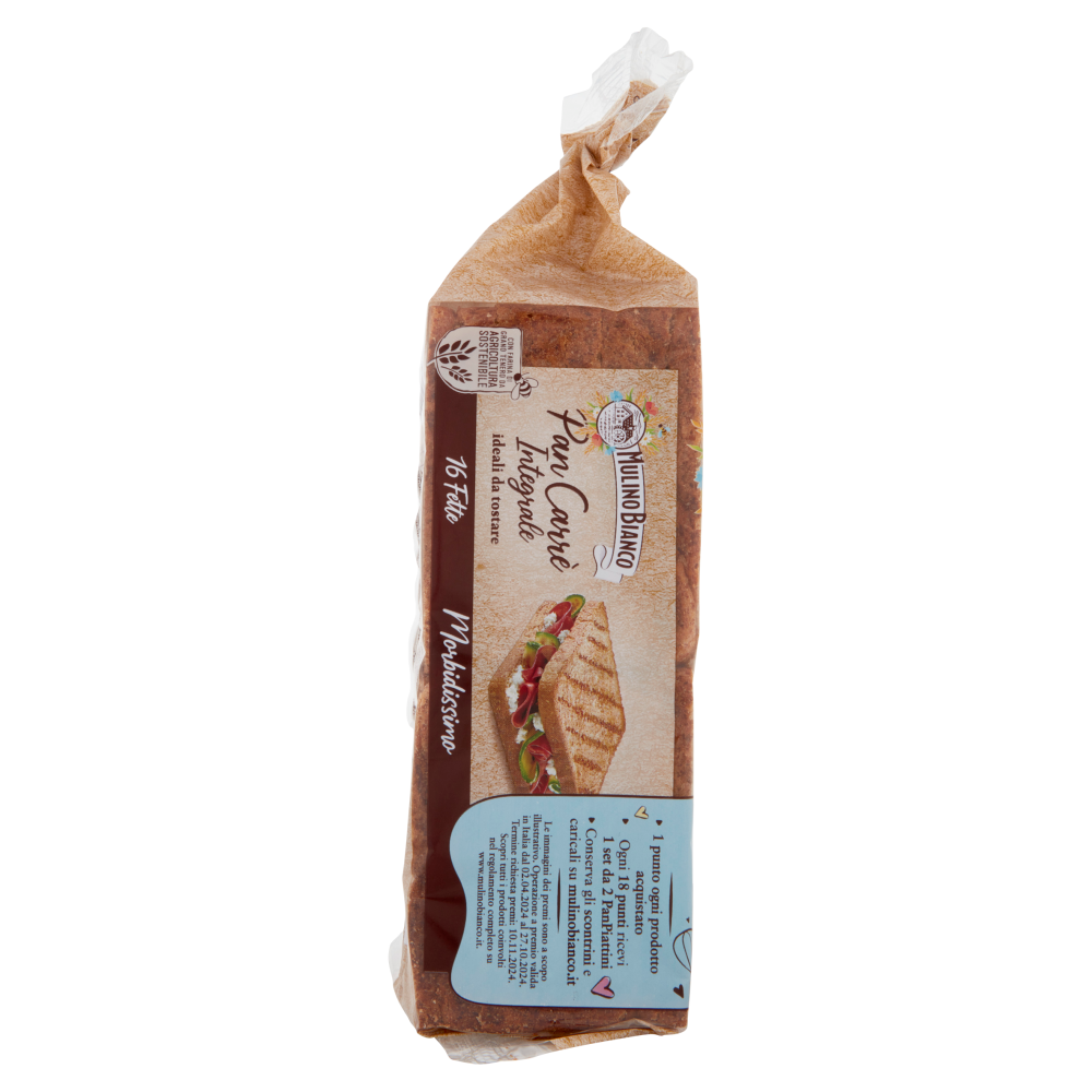 Mulino Bianco Pan Carrè Pane Integrale Ideale per Toast 315g