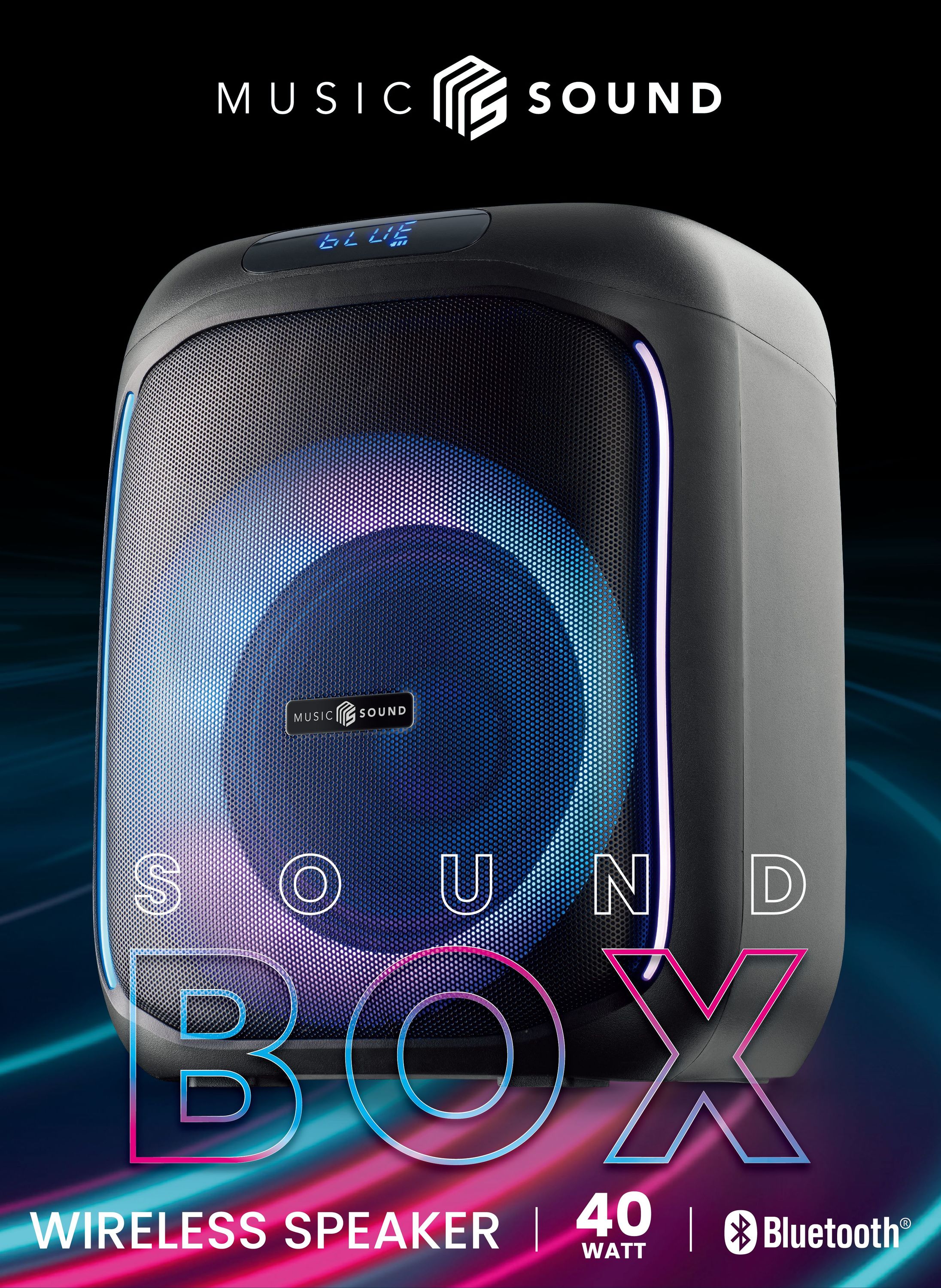 Music Sound Sound Box Small Cassa speaker Bluetooth con 40W di potenza e luci RGB