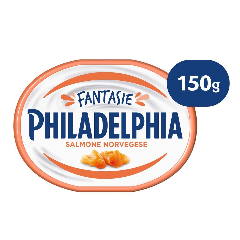 Philadelphia Fantasie al Salmone Norvegese Latticino Fresco e Cremoso Vaschetta 150g