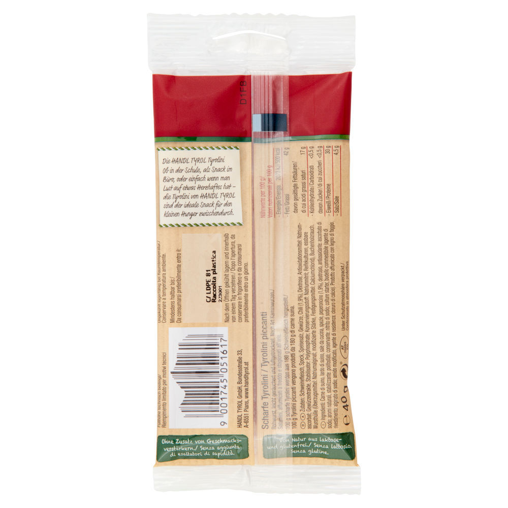 Handl Tyrol Tyrolini piccanti Chili 40 g 