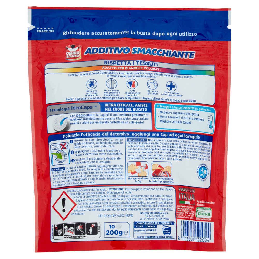Omino Bianco Additivo Smacchiante IdroCaps 10 caps 200 g