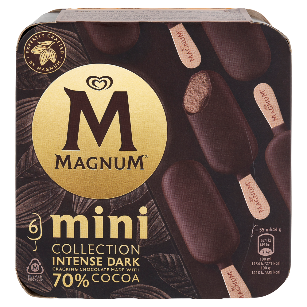 Magnum mini Collection Intense Dark 6 Gelati 264 g