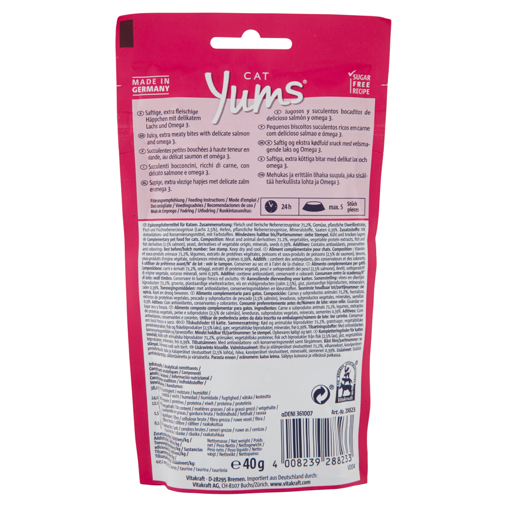 Vitakraft Cat Yums + Salmon + Omega 3  40 g
