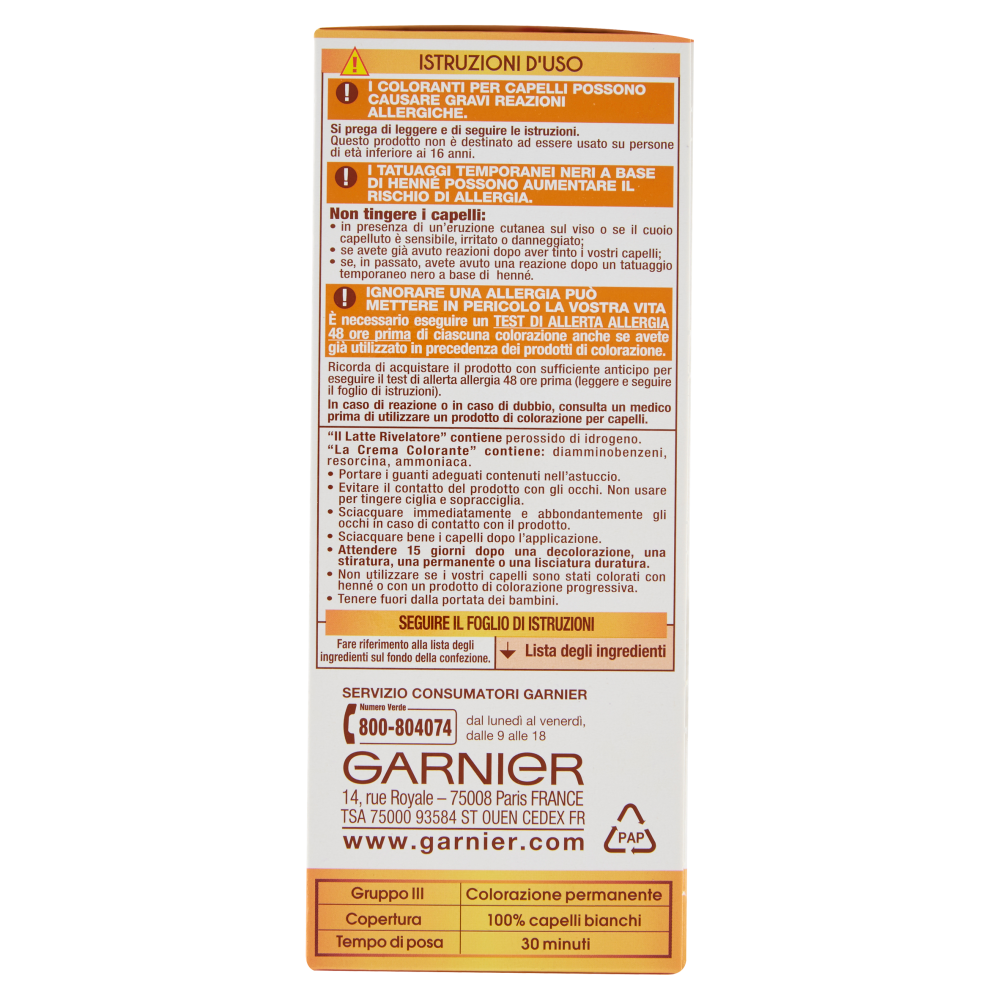 Garnier Belle Color Colore Luminoso, Tinta per Capelli Bianchi 2 Biondo Naturale