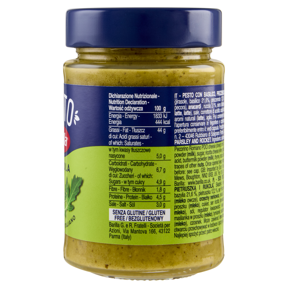 Barilla Pesto Basilico e Rucola Condimento e Sugo per Pasta 190 g