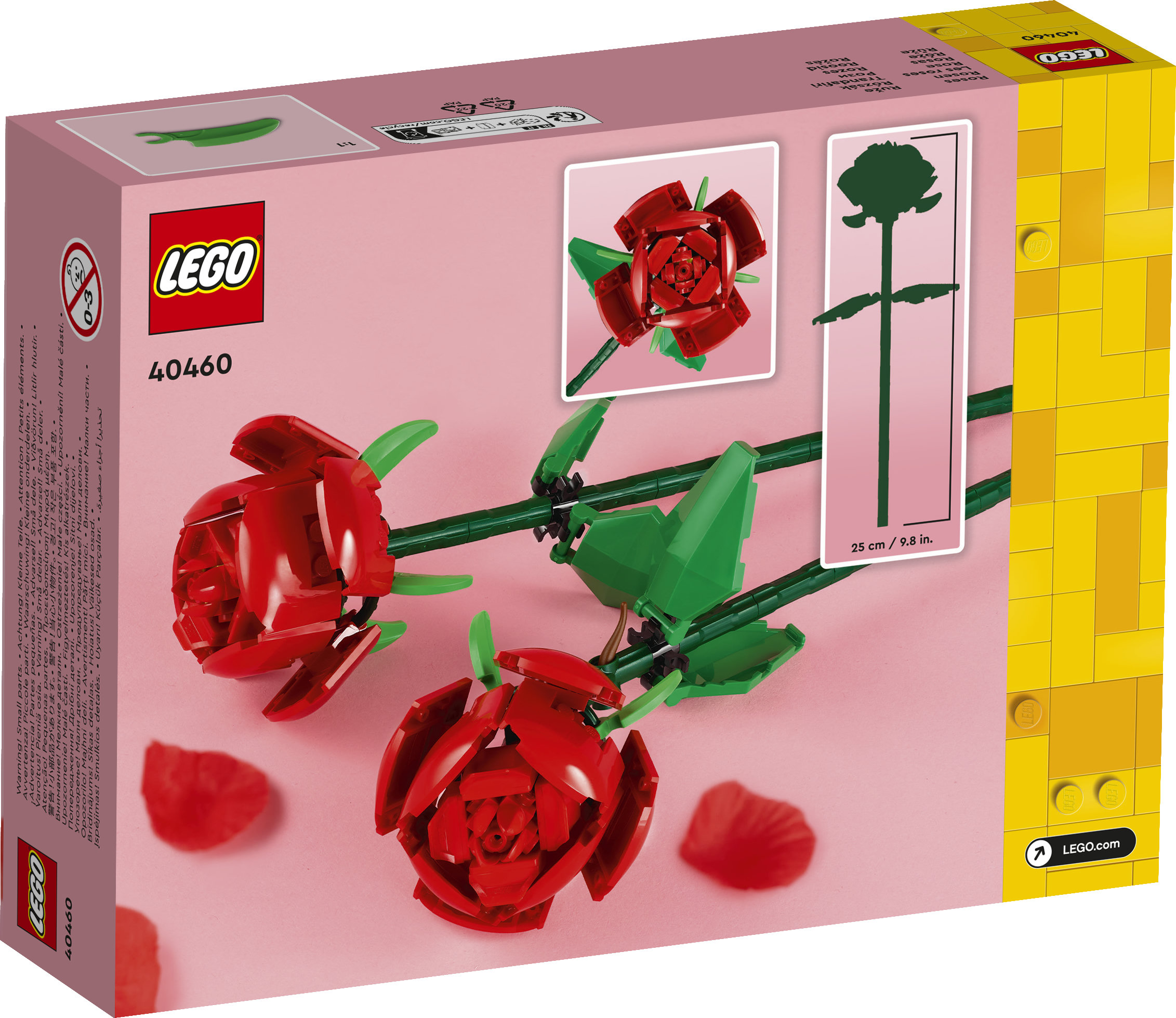 LEGO Botanicals 40460 Rose, Fiori Finti Compatibile con Bouquet di Fiori Artificiali, Regalo Donna, Uomo, Bambine e Bambini 8+