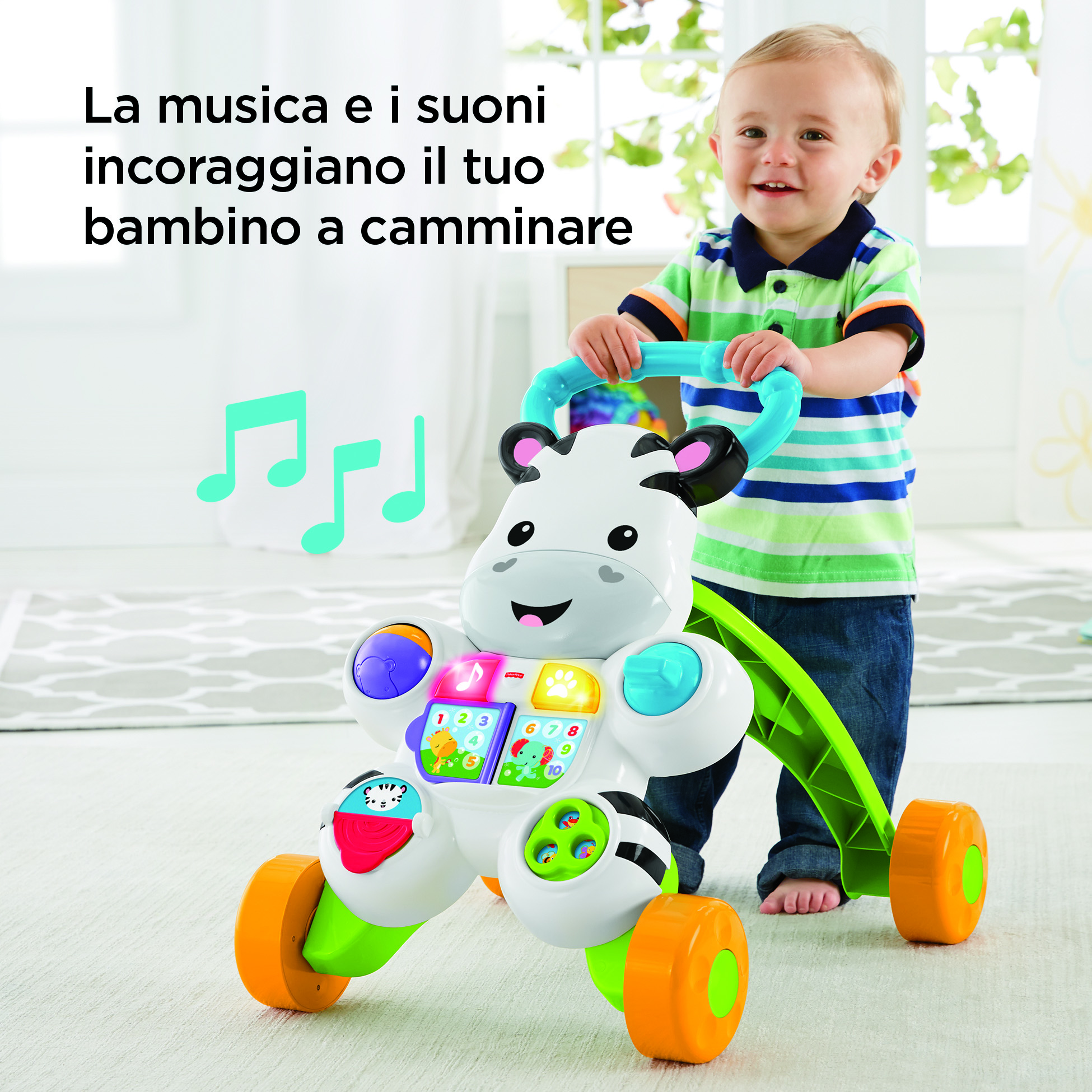Fisher-Price Scimmietta Viola Primi Passi, Giocattolo Per L'Apprendimento Per Neonati Con Musica E Luci, Versione Italiana