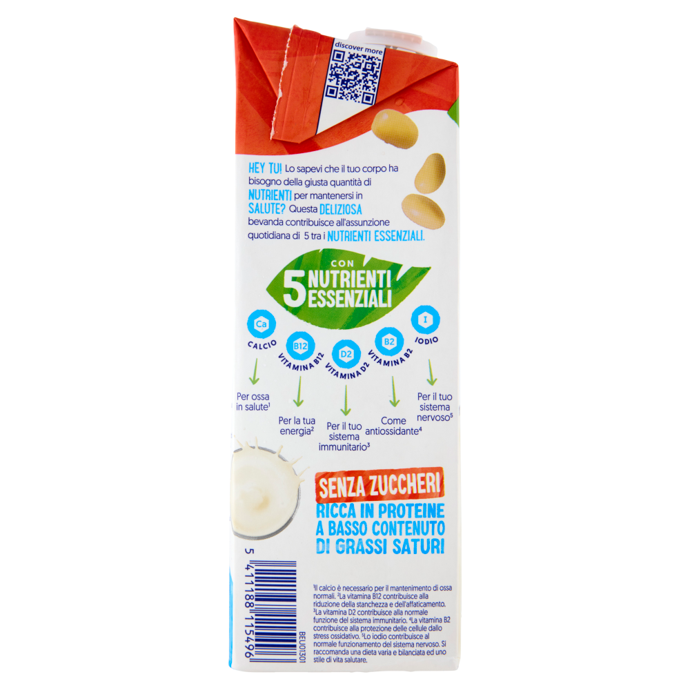 ALPRO Senza Zuccheri, Bevanda alla Soia 100% Vegetale con Vitamine B2, B12 e D, 1L