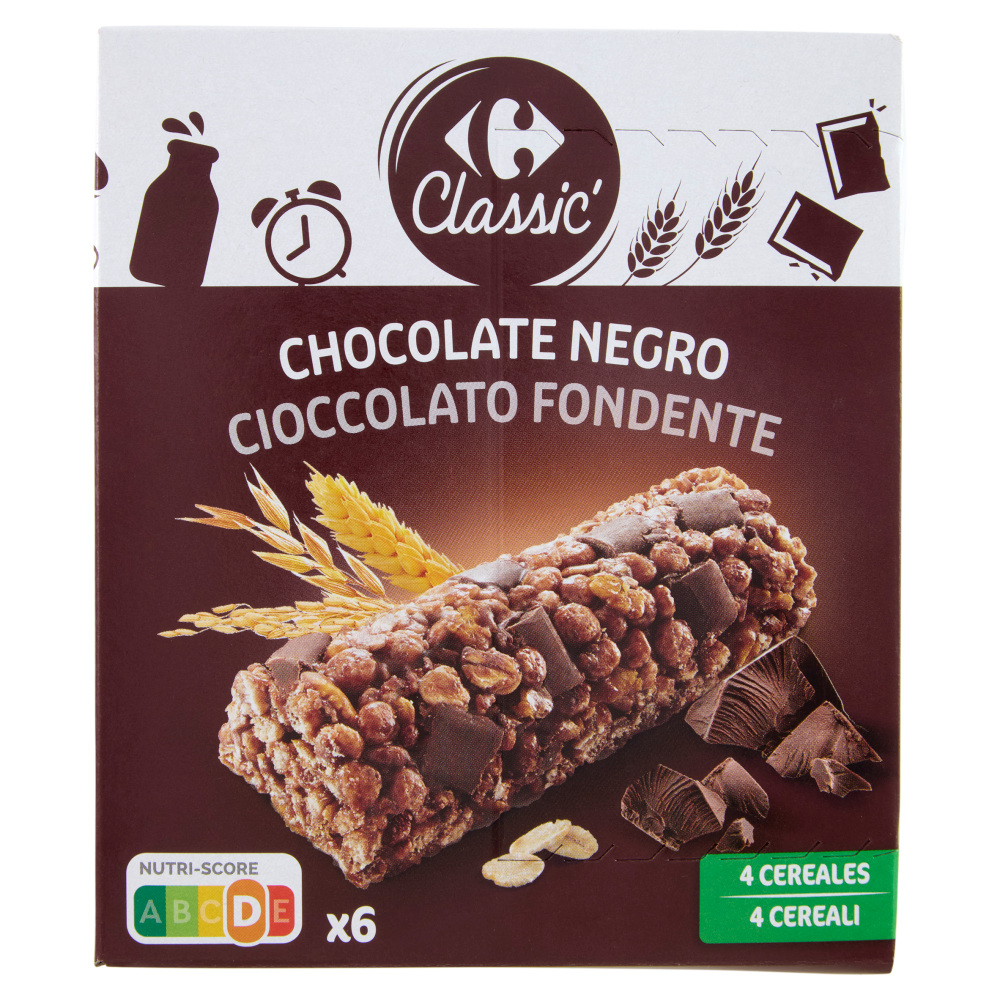Carrefour Classic Cioccolato Fondente 4 Cereali 6 x 21 g