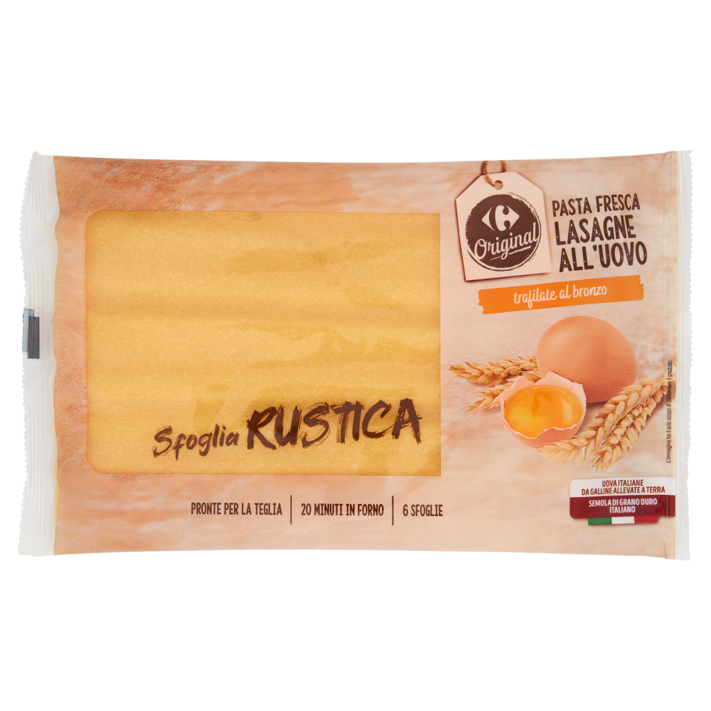 Carrefour Original Pasta Fresca Lasagne all'Uovo Sfoglia Rustica 250 g