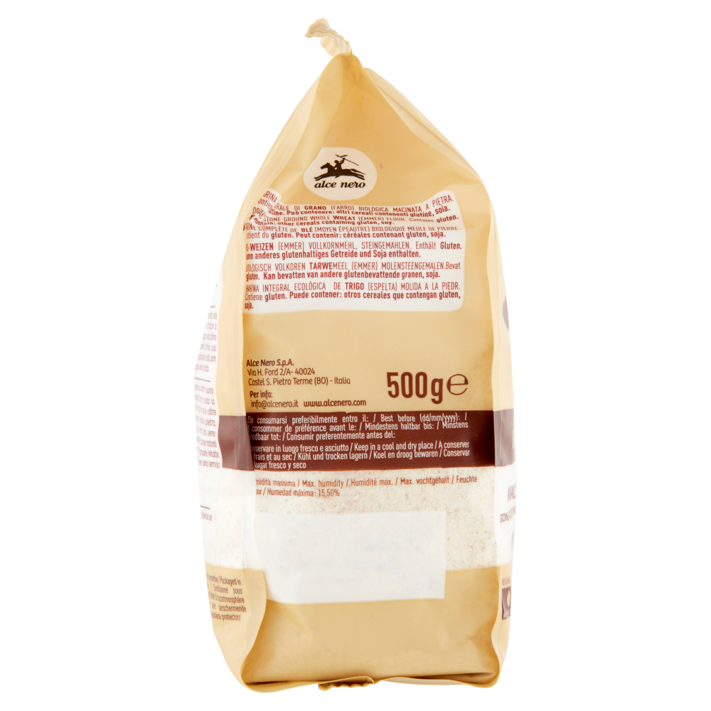 alce nero Farina di Farro Integrale Macinata a Pietra 500 g
