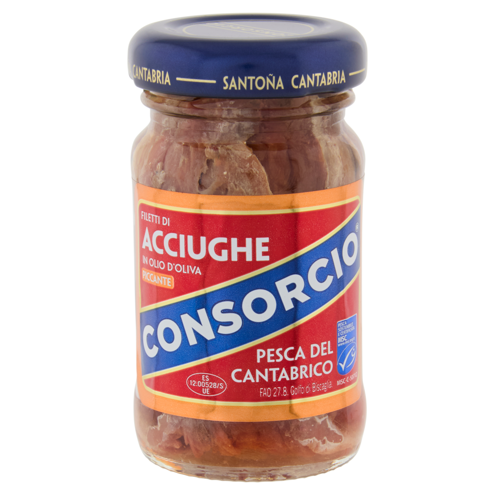 Consorcio Fletti di Acciughe in Olio d'Oliva Piccante 65 g