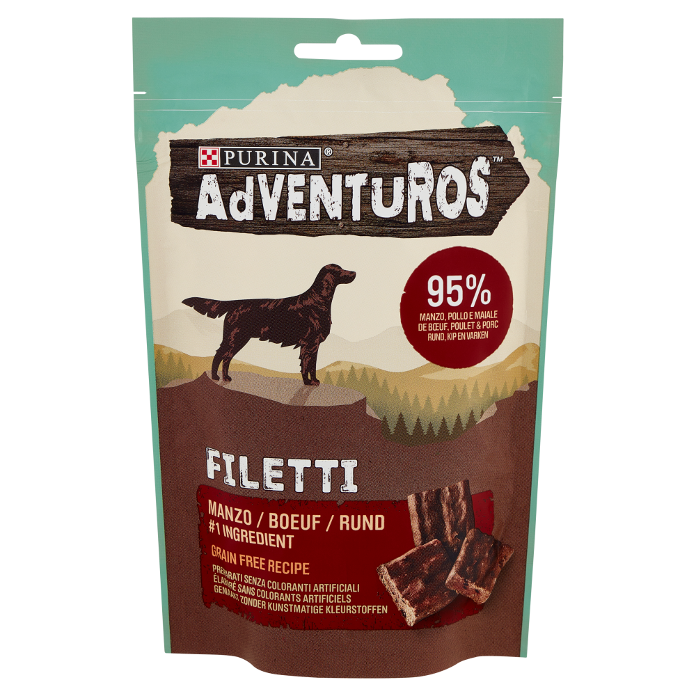 PURINA ADVENTUROS Filetti Manzo, Pollo e Maiale 70 g