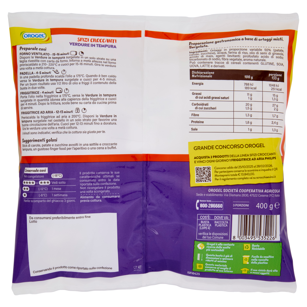 Orogel Sfizi Croccanti Verdure in Tempura Surgelati 400 g