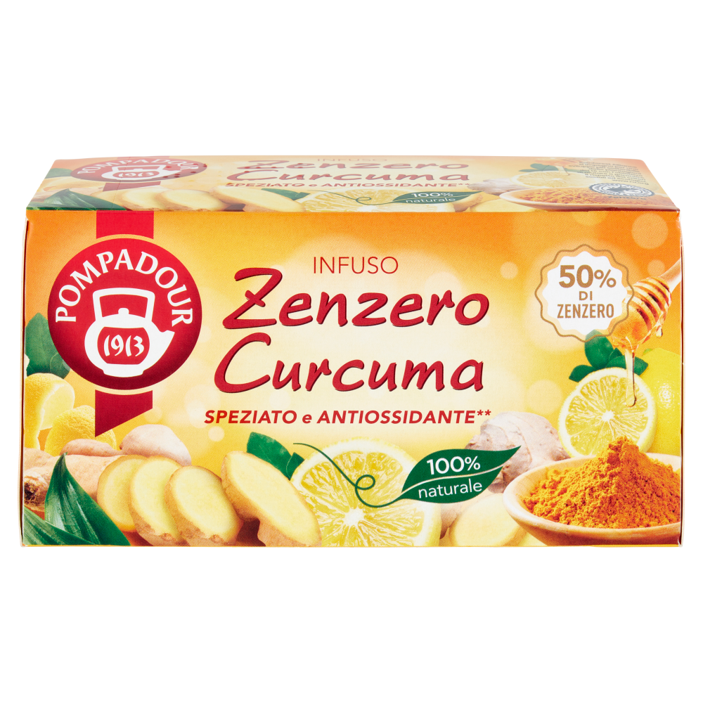 Pompadour Infuso Zenzero Curcuma bustine 20 x 1,8 g