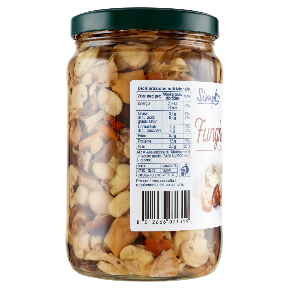 Simpl Funghi Misti in Olio di Girasole 1540 g