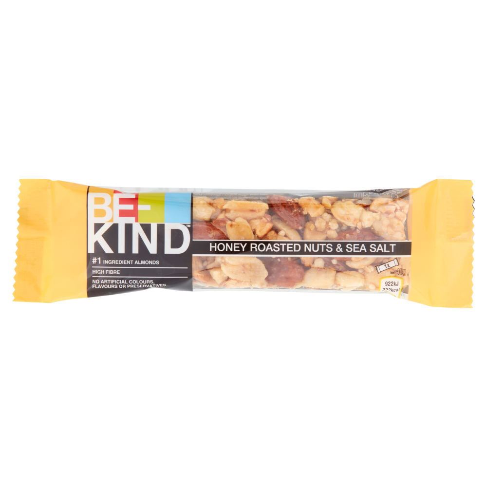 Be-Kind Barretta Mandorle Tostate, Miele e Sale Marino 40 g