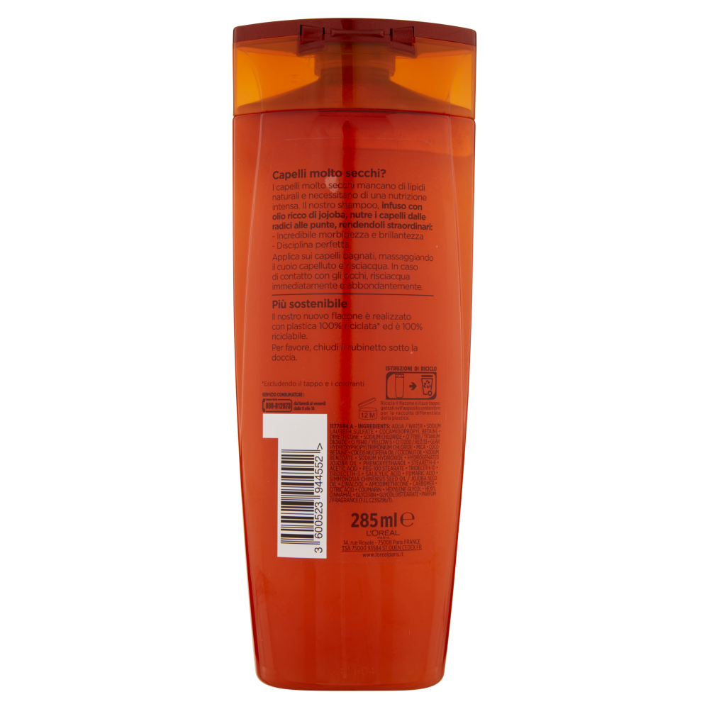 L'Oréal Paris Shampoo Elvive Olio Straordinario Jojoba, Nutre